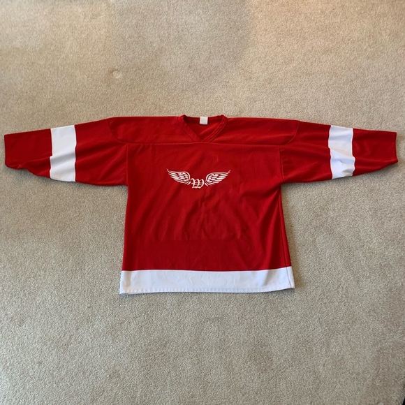 Hockey Jersey Wings Mens League Size XL Red - Picture 7 of 8